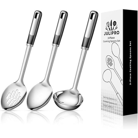3-Piece Stainless Steel Cooking Spoon Set