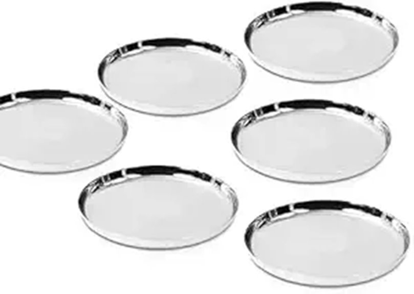 Stainless Steel 11-Inch Dinner Plates Set of 6
