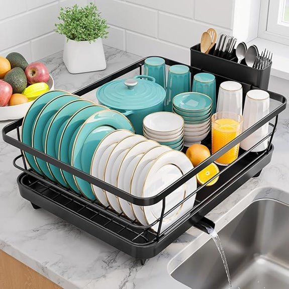 Stainless Steel Dish Drying Rack with Utensil Holder