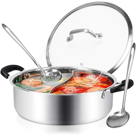 Stainless Steel Hot Pot with Divider for Induction