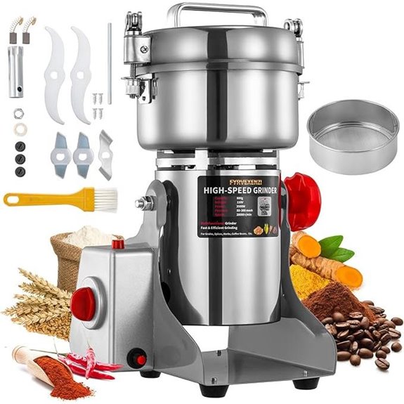 Electric Grain Grinder with Stainless Steel Mill