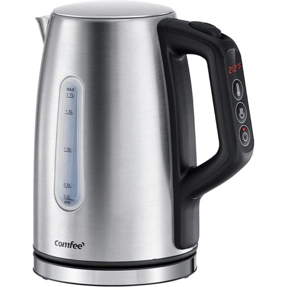 COMFEE Stainless Steel Electric Kettle with Temperature Control