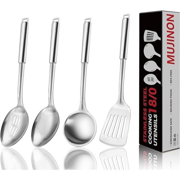 Stainless Steel Kitchen Utensil Set with Ergonomic Handles