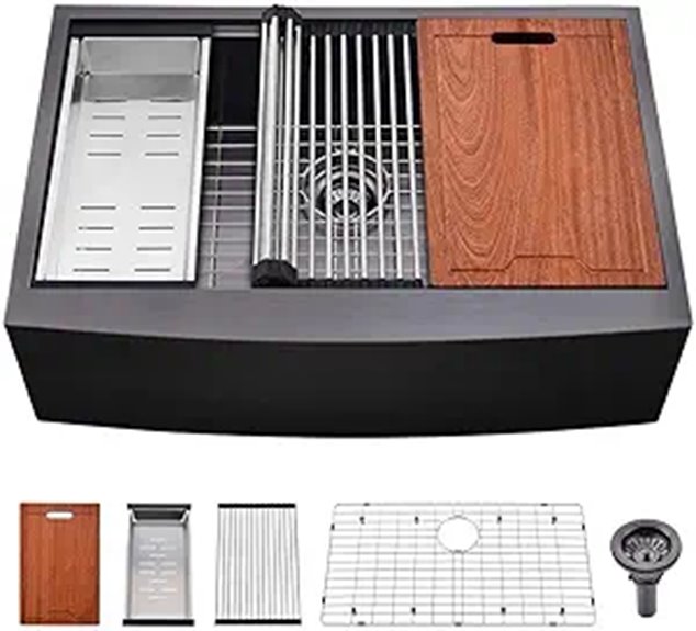 Bokaiya 33 Stainless Steel Farmhouse Kitchen Sink