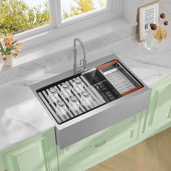 Rhbamoa 33 Stainless Steel Farmhouse Kitchen Sink