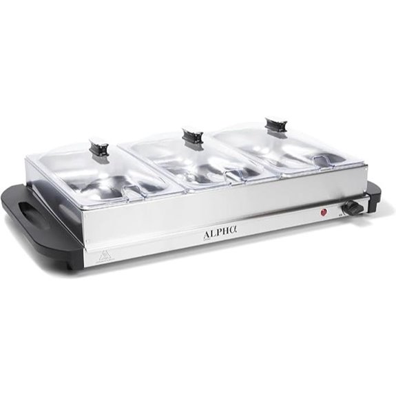 Alpha Living Stainless Steel Food Warmers (3x2.5 QT)