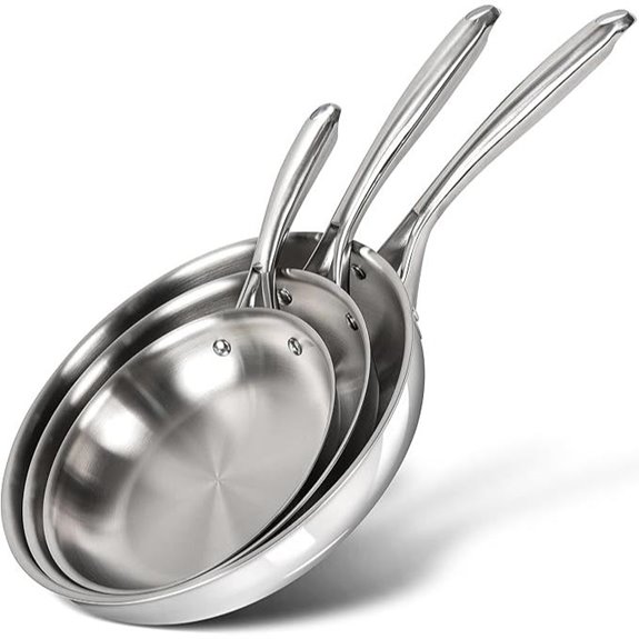 Michelangelo Tri-Ply Stainless Steel Frying Pan Set