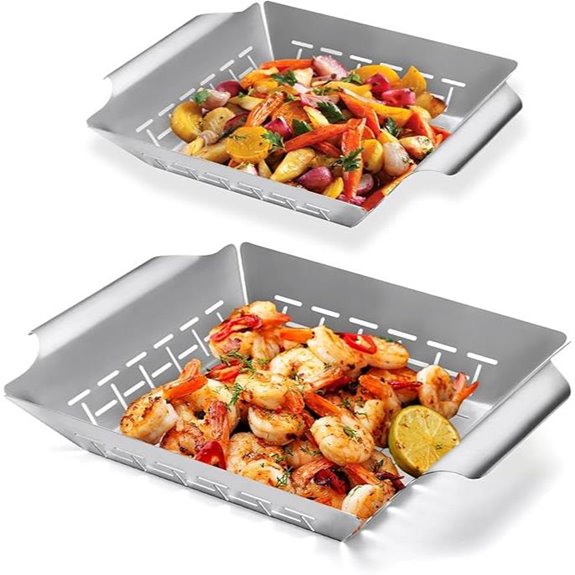 2-Pack Stainless Steel Vegetable Grill Baskets