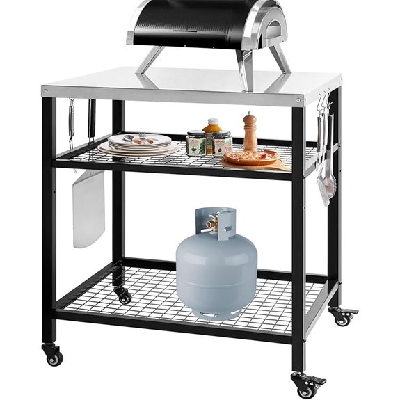 stainless steel grill cart
