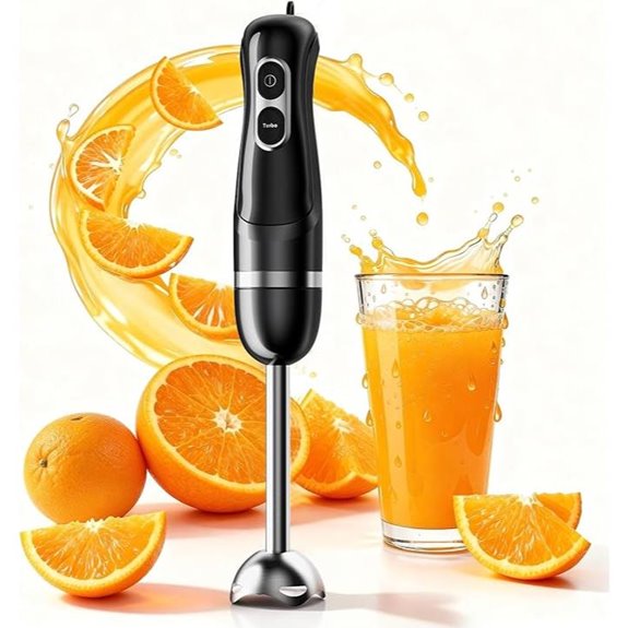 Immersion Handheld Blender with Stainless Steel Blades