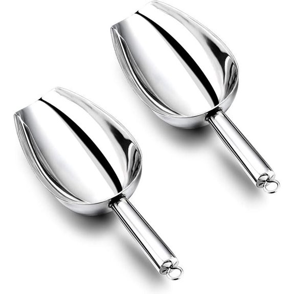 E-far Stainless Steel Ice Scoop Set (2 Pieces)