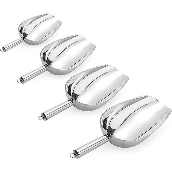 Cedilis 4 Pack Stainless Steel Food Ice Scoops