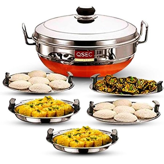 QSEC Stainless Steel Multi Kadai Idli Cooker (285MM)