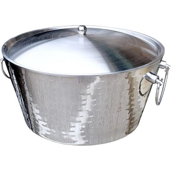 Insulated 12-Quart Stainless Steel Ice Bucket with Lid