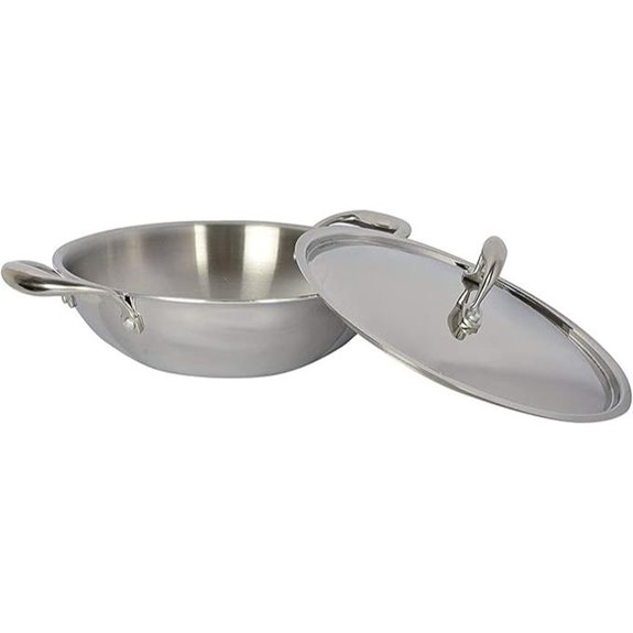 TABAKH 3.2L Stainless Steel Kadai with Lid