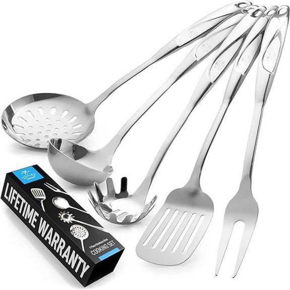 Zulay Stainless Steel Kitchen Utensil Set (5 Pieces)