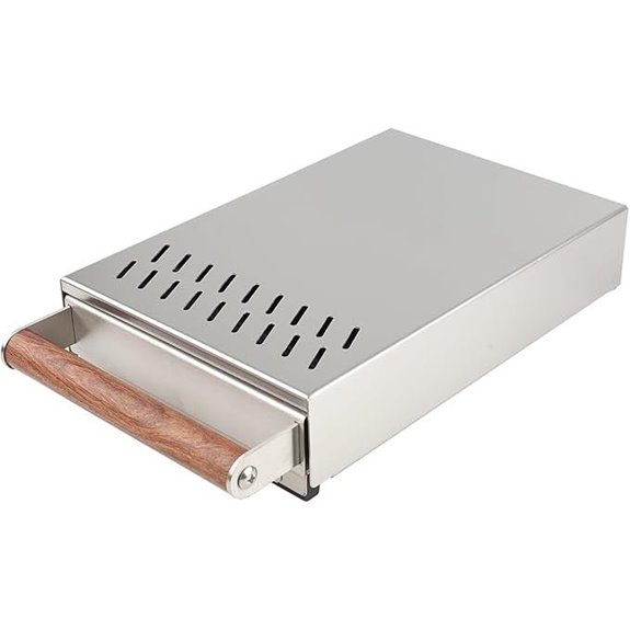 Stainless Steel Knock Box with Wooden Handle