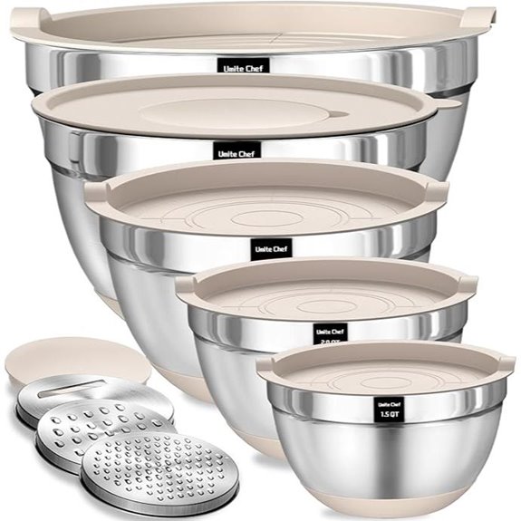 Umite Chef Stainless Steel Mixing Bowls with Lids (8pcs)
