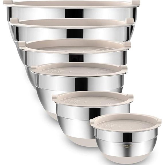 Umite Chef 6-Piece Stainless Steel Mixing Bowls