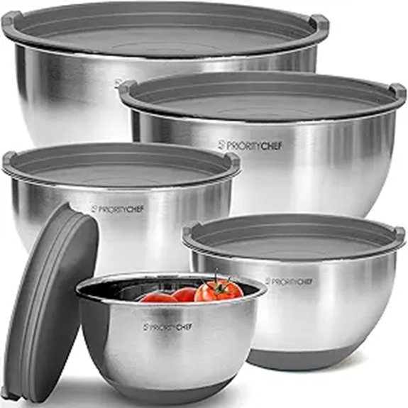 Priority Chef Stainless Steel Mixing Bowls with Lids Set