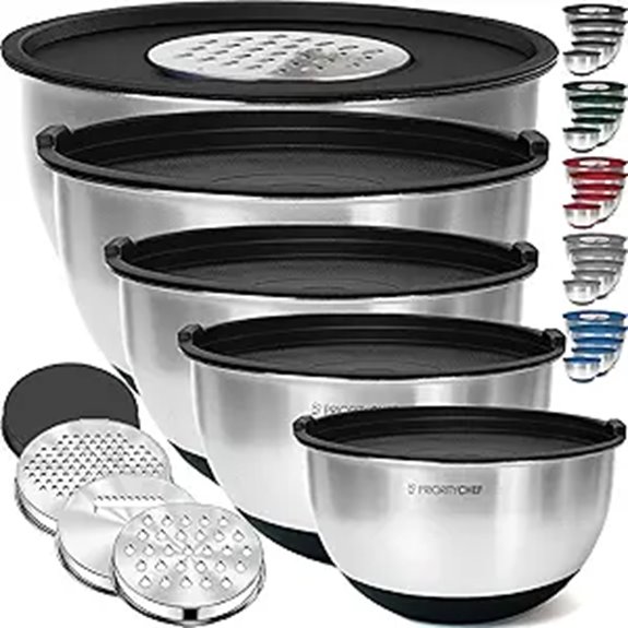 Priority Chef Stainless Steel Mixing Bowls Set with Lids