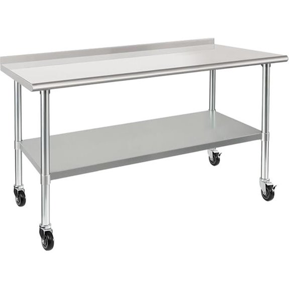 HARDURA Stainless Steel Prep Table with Wheels