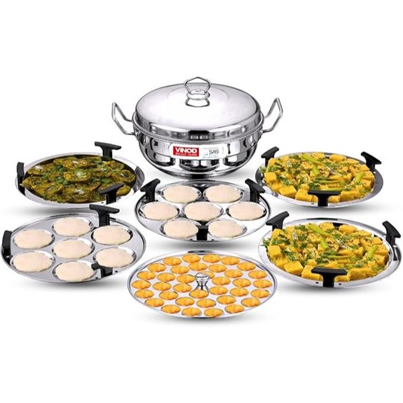 Vinod Stainless Steel Multi Kadai with 6 Plates