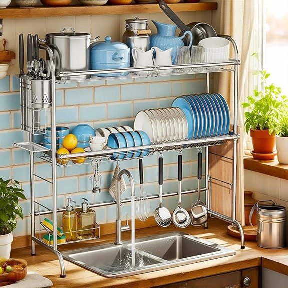MOUKABAL Stainless Steel Over-Sink Dish Drying Rack