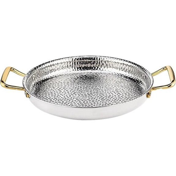 304 Stainless Steel Paella Pan with Dual Handles