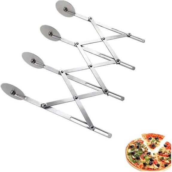 4-Wheel Stainless Steel Pizza Slicer and Dough Cutter