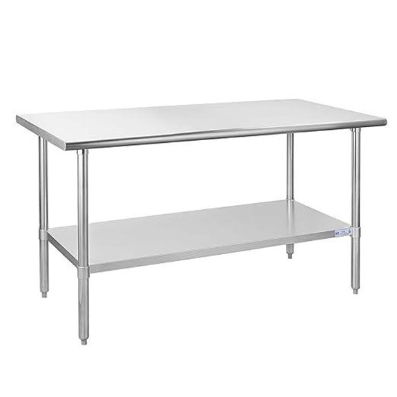 Hally Stainless Steel Prep Table with Undershelf