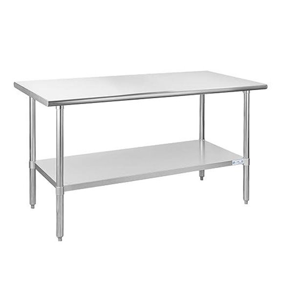 Hally Stainless Steel Commercial Prep Table with Undershelf