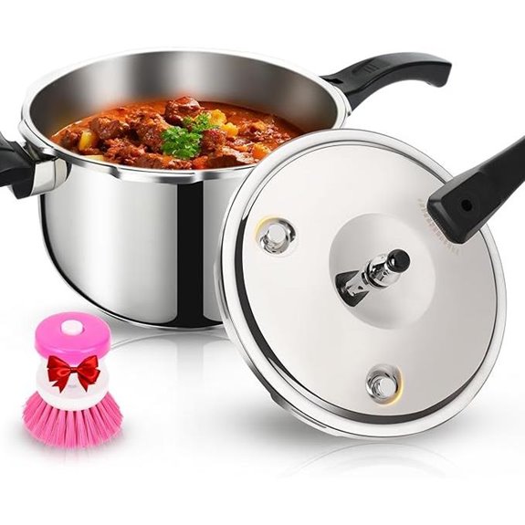Stainless Steel 10 Quart Pressure Cooker with Safety Features