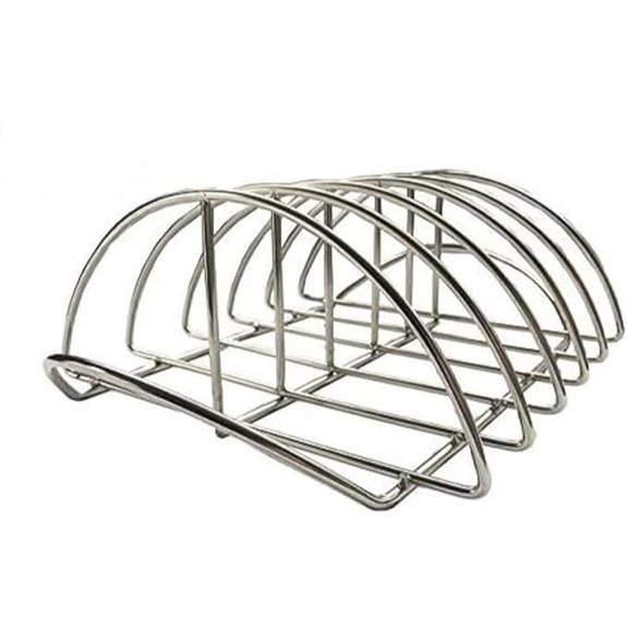 Stainless Steel BBQ Rib Rack for Large Grills