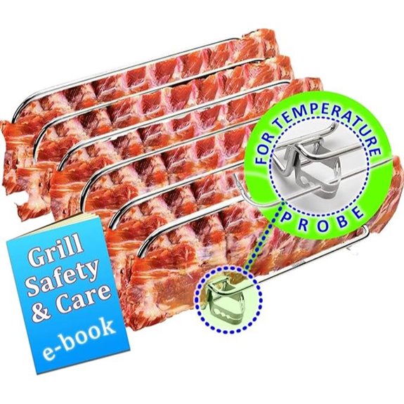 Stainless Steel Rib Rack with Temperature Probe Holder