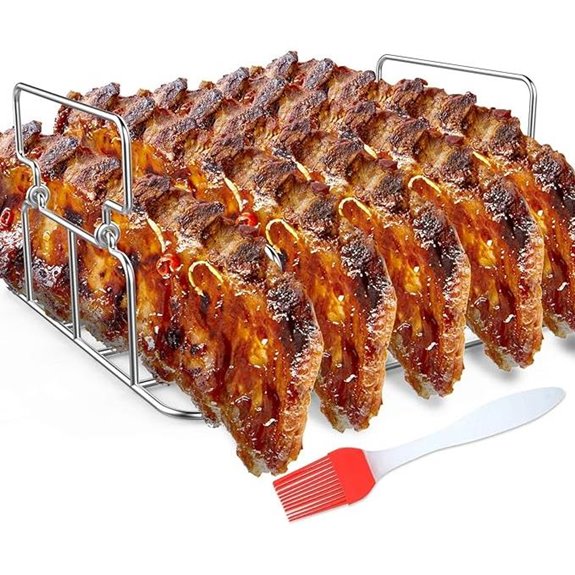 RUSFOL Stainless Steel Rib Rack with Silicone Brush