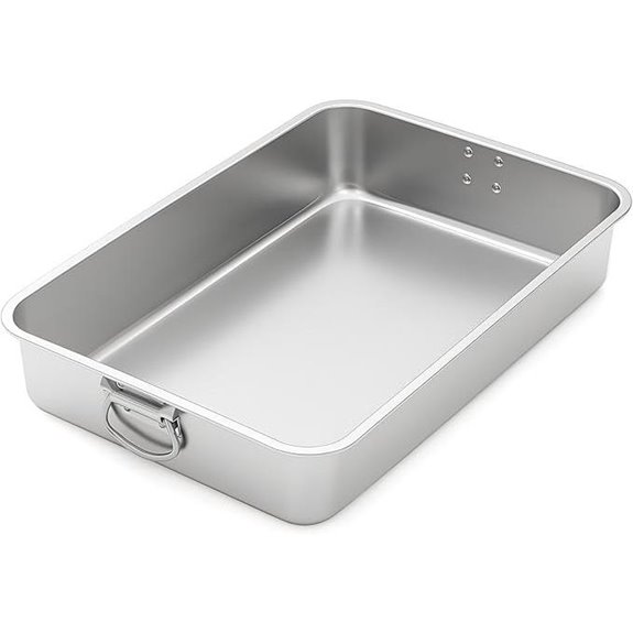 Large Stainless Steel Roasting Pan with Handles