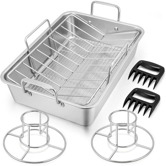 16 Stainless Steel Roasting Pan Set with Rack