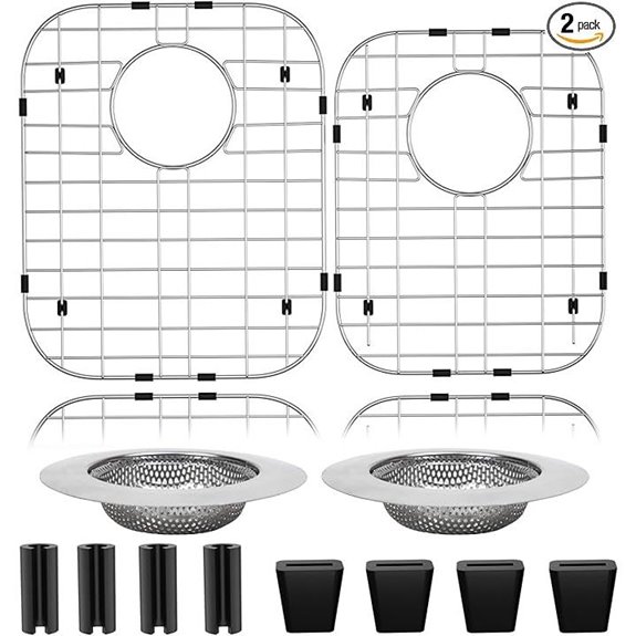 2-Pack Stainless Steel Sink Protectors with Strainers