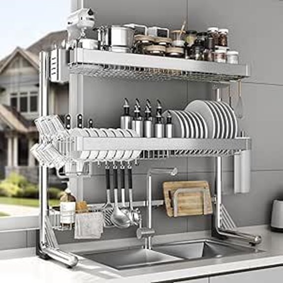 Over-the-Sink 3-Tier Stainless Steel Dish Drying Rack