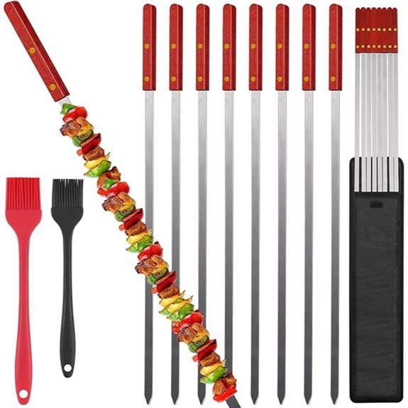 Fengzhe Stainless Steel BBQ Skewers with Handles (8 pcs)
