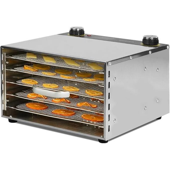 Food Dehydrator with Stainless Steel Trays and Recipes