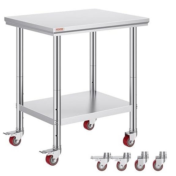 Mophorn Stainless Steel Work Table with Casters