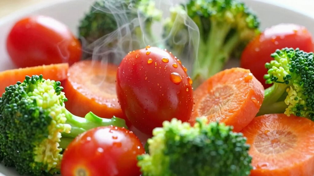 steam vegetables promptly to preserve color