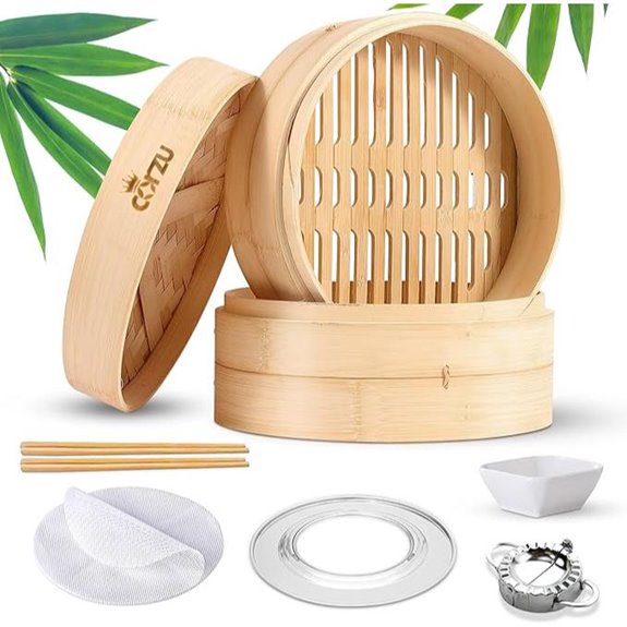 Bamboo Steamer Basket for Dumplings & Veggies