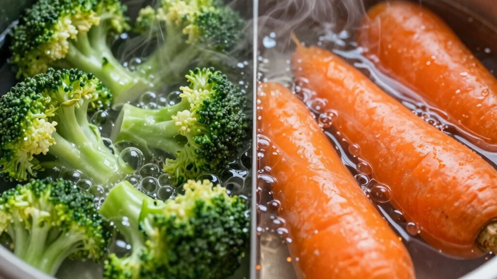 steaming preserves vegetable color