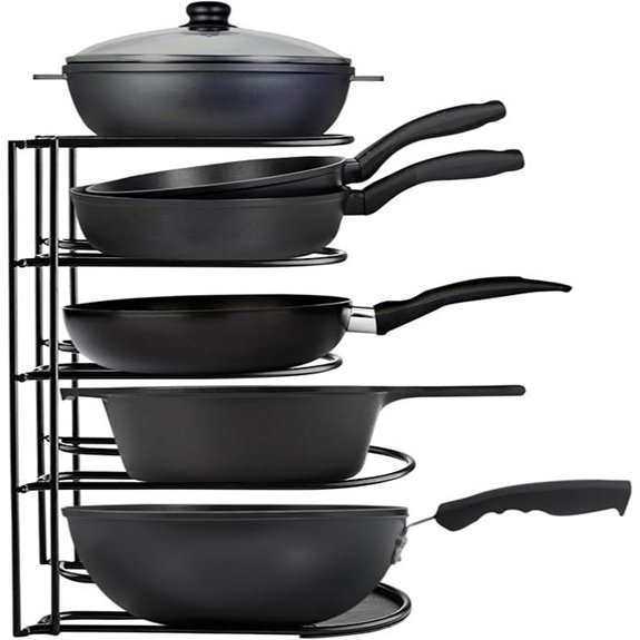 Heavy-Duty 5-Tier Cookware & Lid Storage Rack