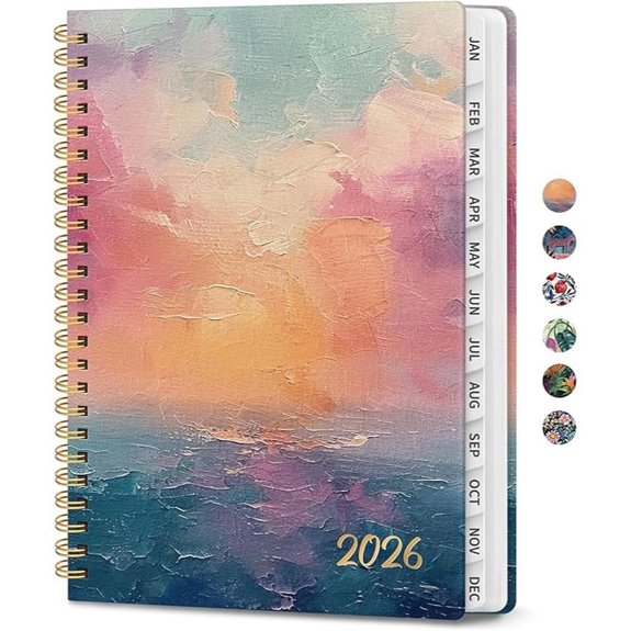 sunset themed a5 planner