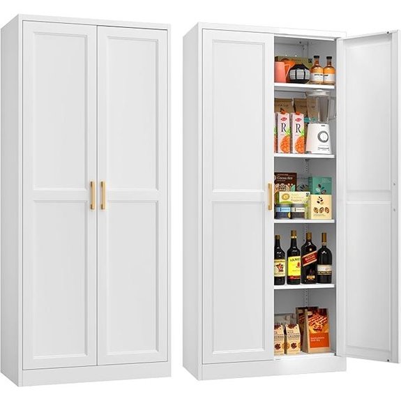 71 Tall Metal Kitchen Pantry Cabinet with Shelves