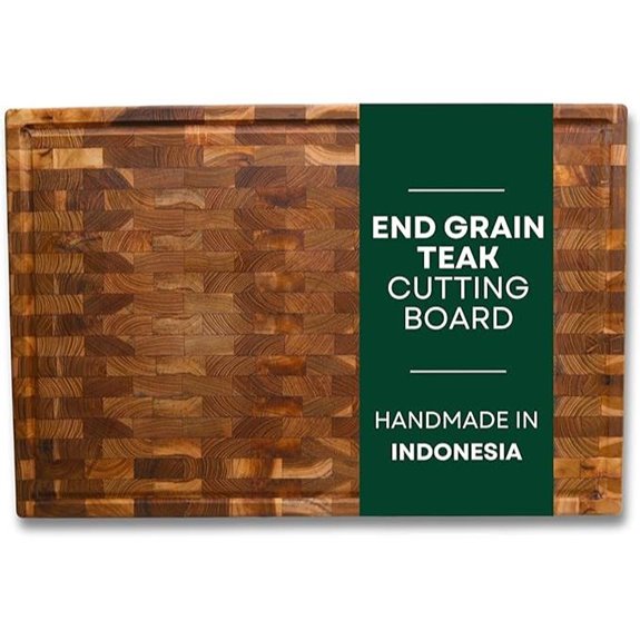 Teak End Grain Cutting Board with Juice Groove